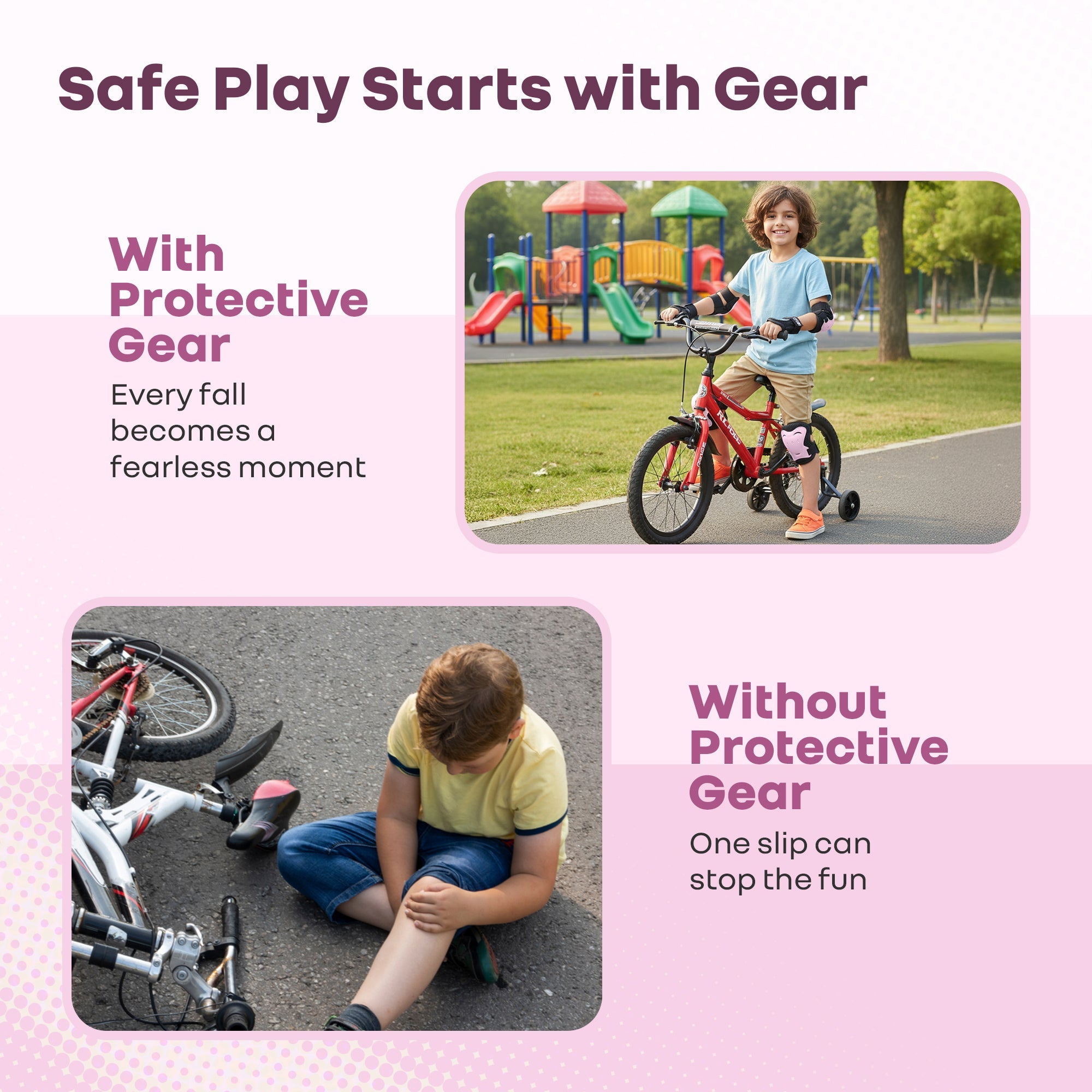 R for Rabbit Kids Safety Protector Pads Set, Cushioned Knee, Elbow & Wrist Guards for Outdoor Riding & Sports