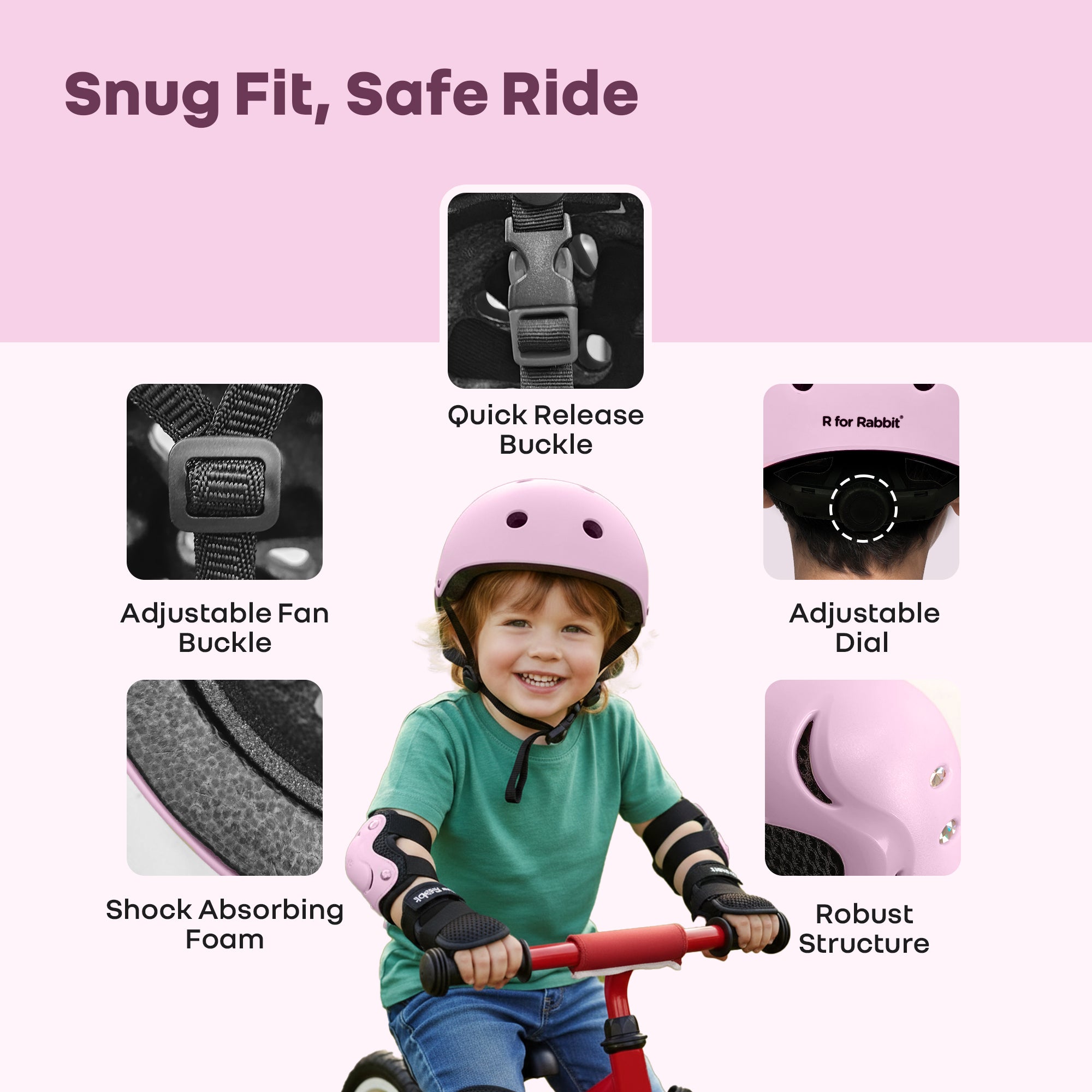 R for Rabbit Safe Play Set Kids Helmet, Premium Kids Sports Safety Kit with Helmet & Protective Pads
