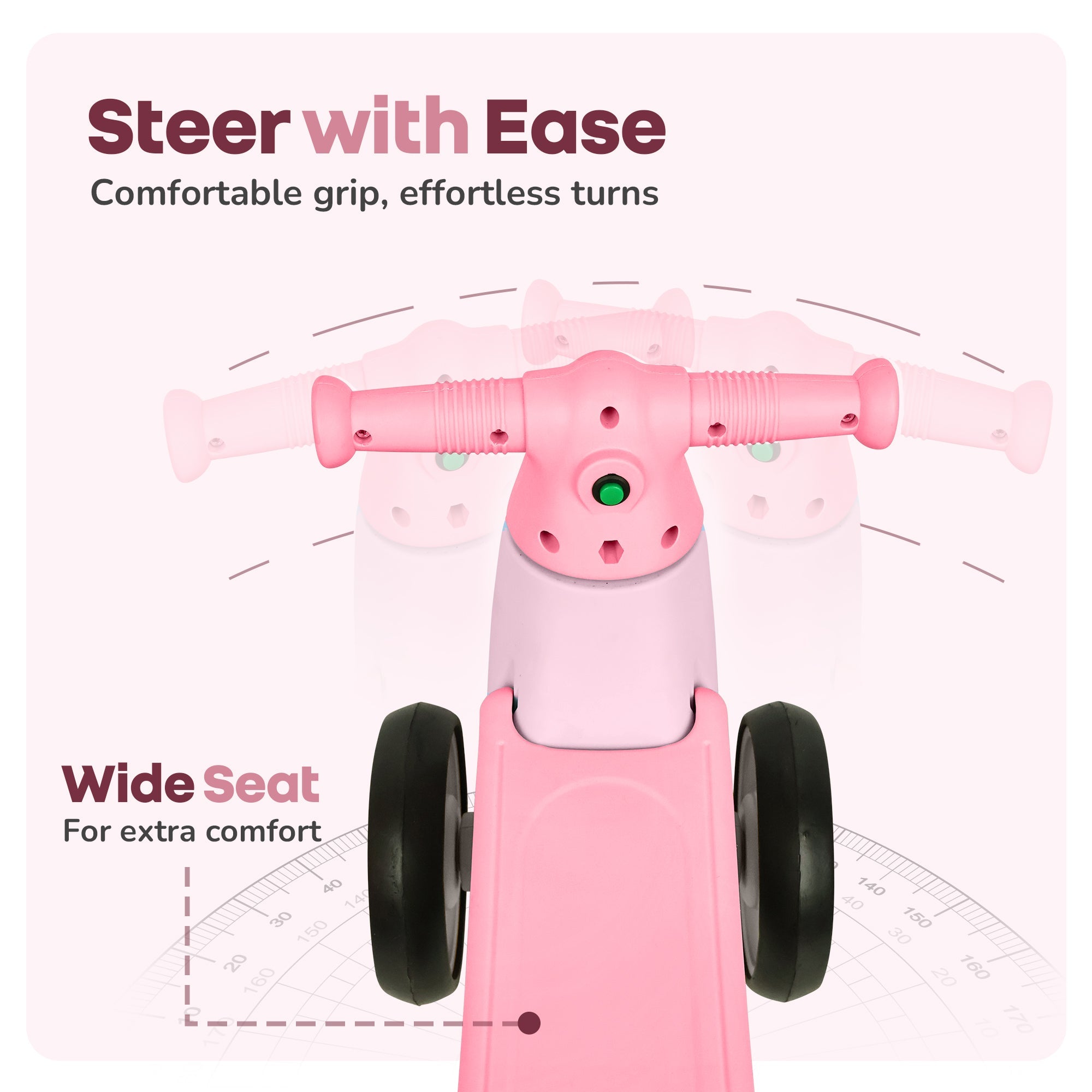 R for Rabbit Speedster Glider Baby Ride On Car – Fun Push Ride with Music, LED Lights, Toy Storage & EVA Wheels