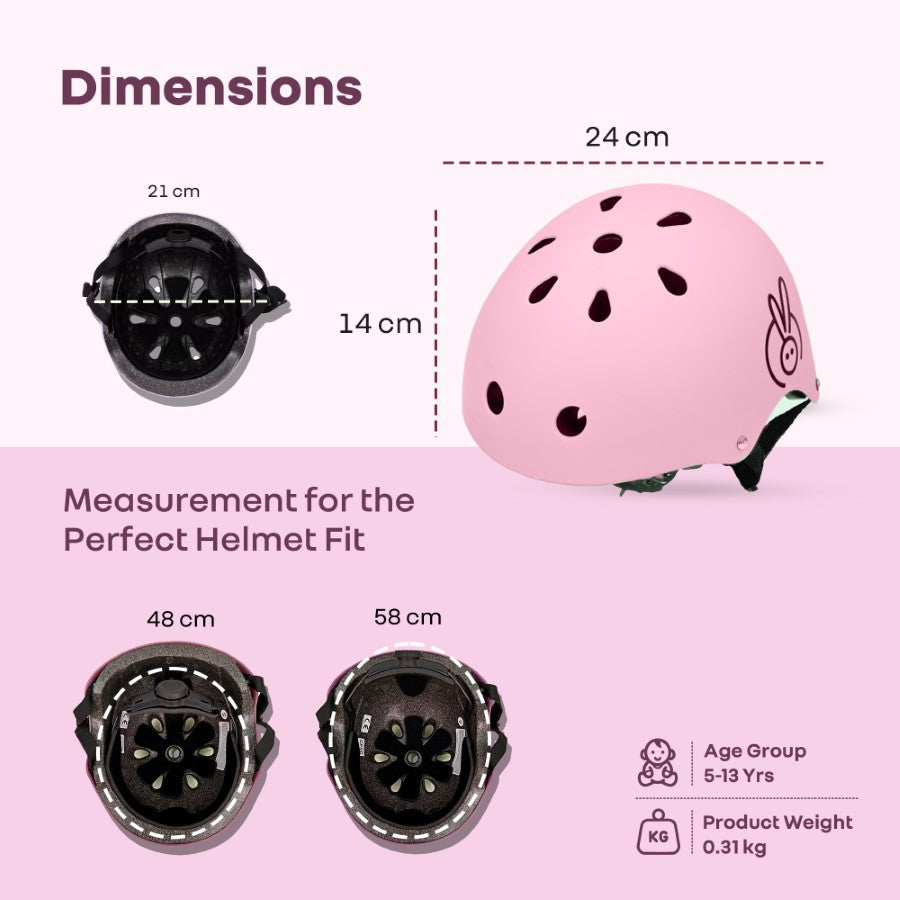 R for Rabbit Safe Play Best Kids Safety Helmet - Trusted EN1078 Certified Helmet for Kids with Shock-Absorbing EPS Foam 5-13 Years