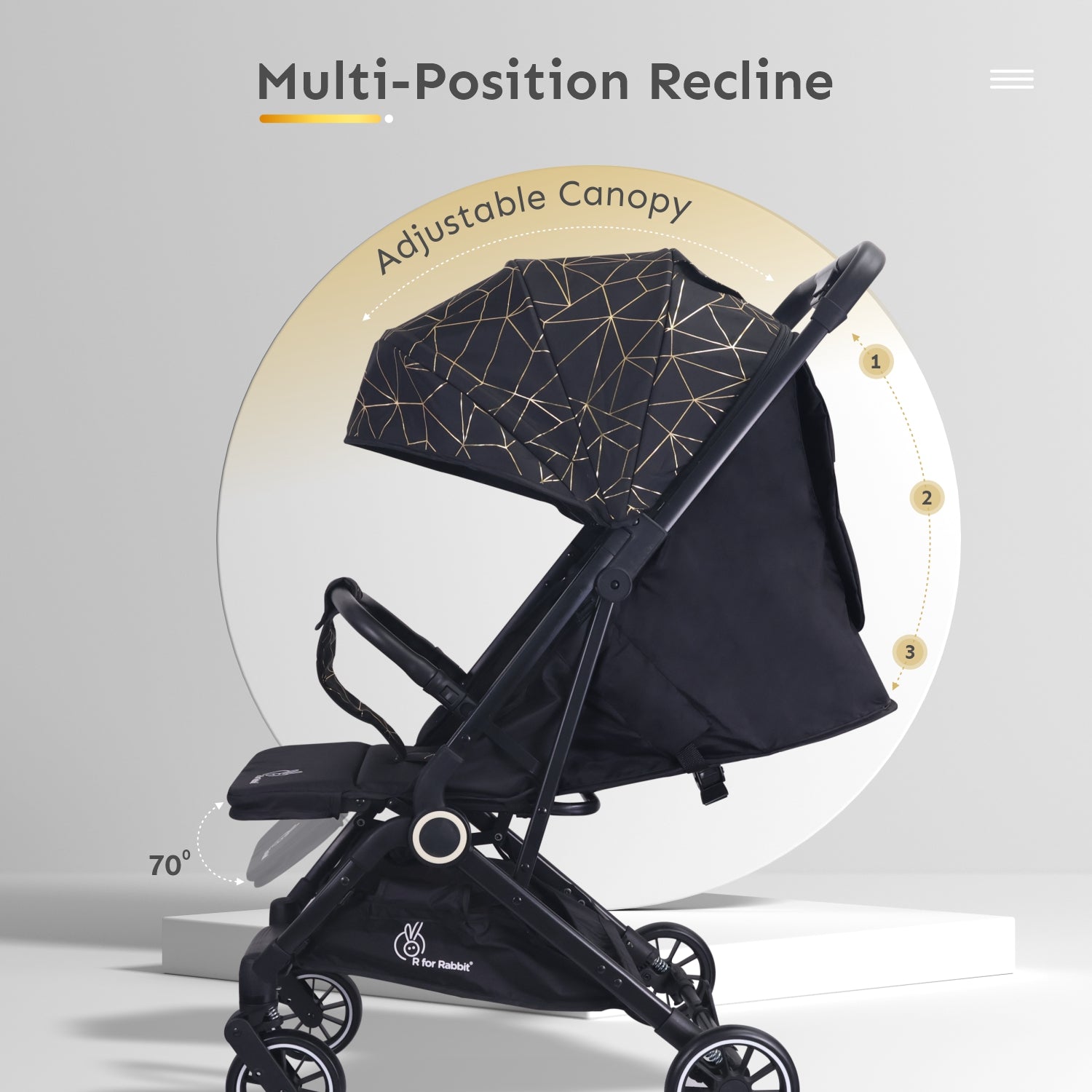 R for Rabbit Pocket Air Stroller - One Hand Fold, Light Weight, Travel Friendly, Adjustable Canopy