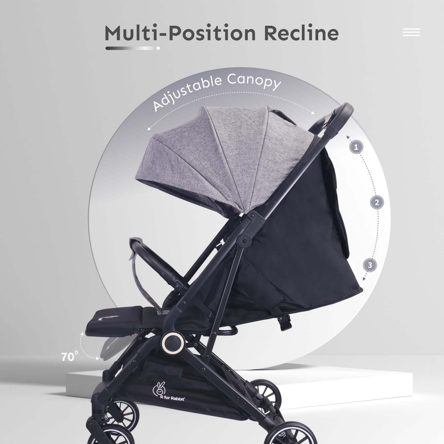 R for Rabbit Pocket Air Stroller - One Hand Fold, Light Weight, Travel Friendly, Adjustable Canopy