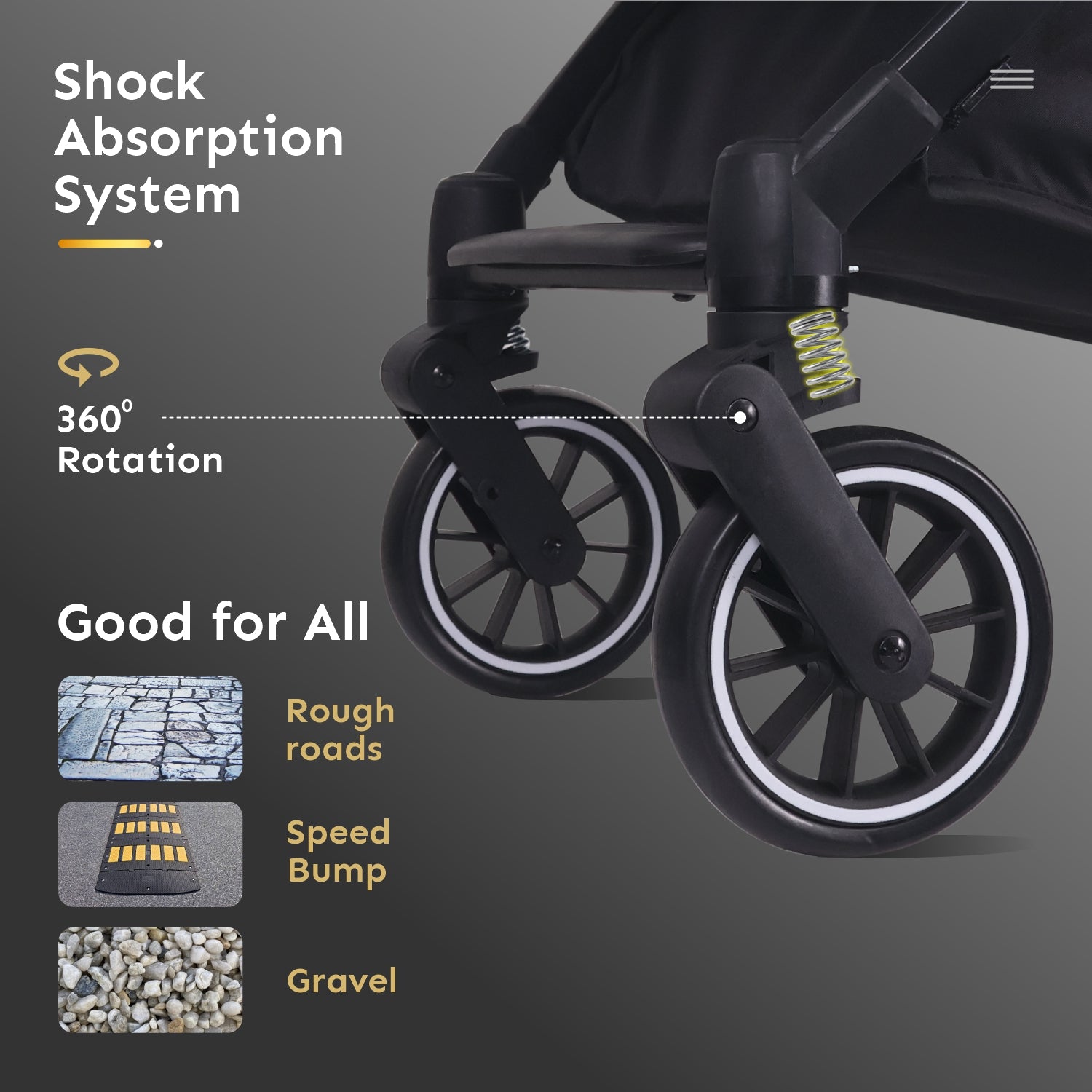 R for Rabbit Pocket Air Stroller - One Hand Fold, Light Weight, Travel Friendly, Adjustable Canopy