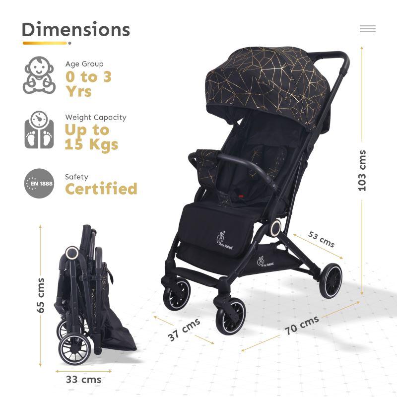 Pocket Air Stroller - One Hand Fold, Light Weight, Travel Friendly, Adjustable Canopy