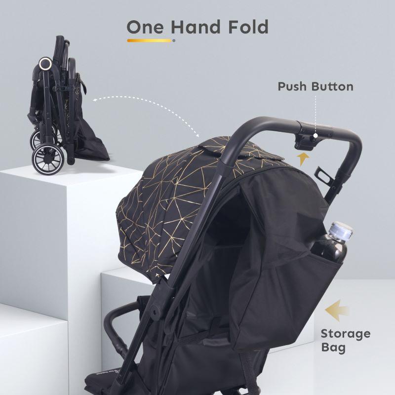 Pocket Air Stroller - One Hand Fold, Light Weight, Travel Friendly, Adjustable Canopy
