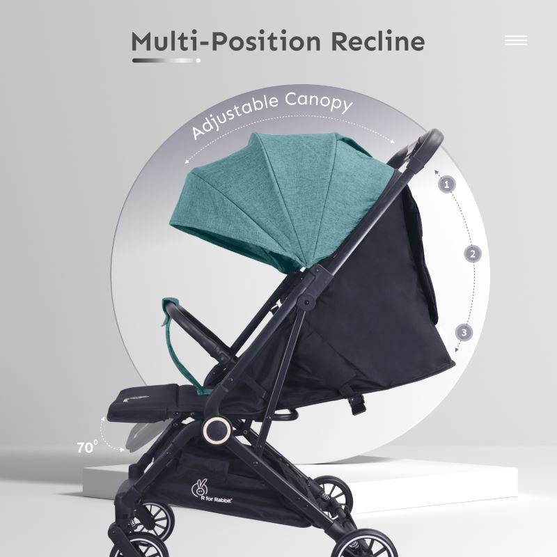 Pocket Air Stroller - One Hand Fold, Light Weight, Travel Friendly, Adjustable Canopy