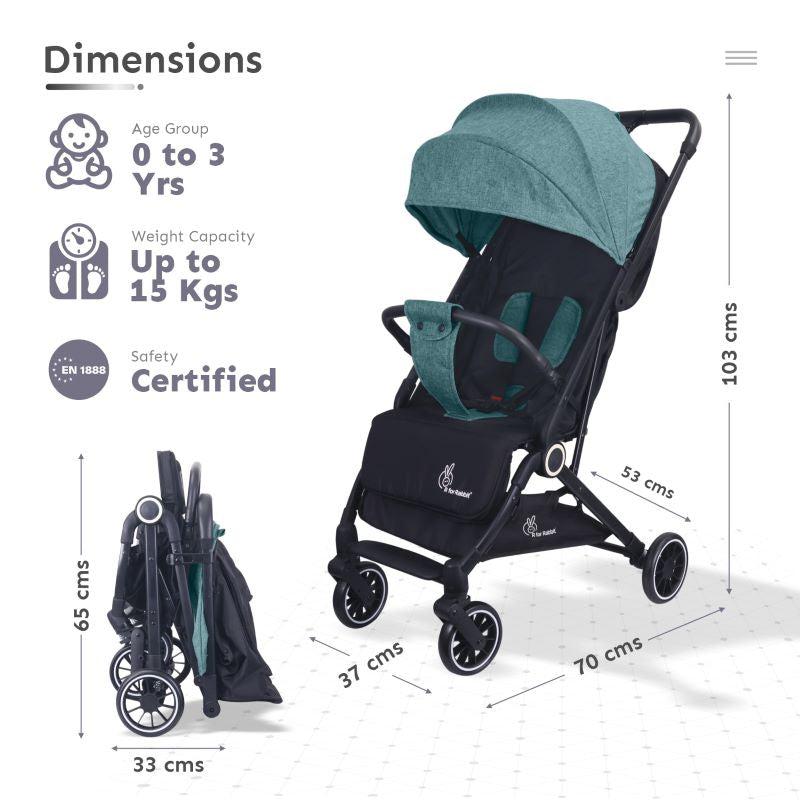 Pocket Air Stroller - One Hand Fold, Light Weight, Travel Friendly, Adjustable Canopy