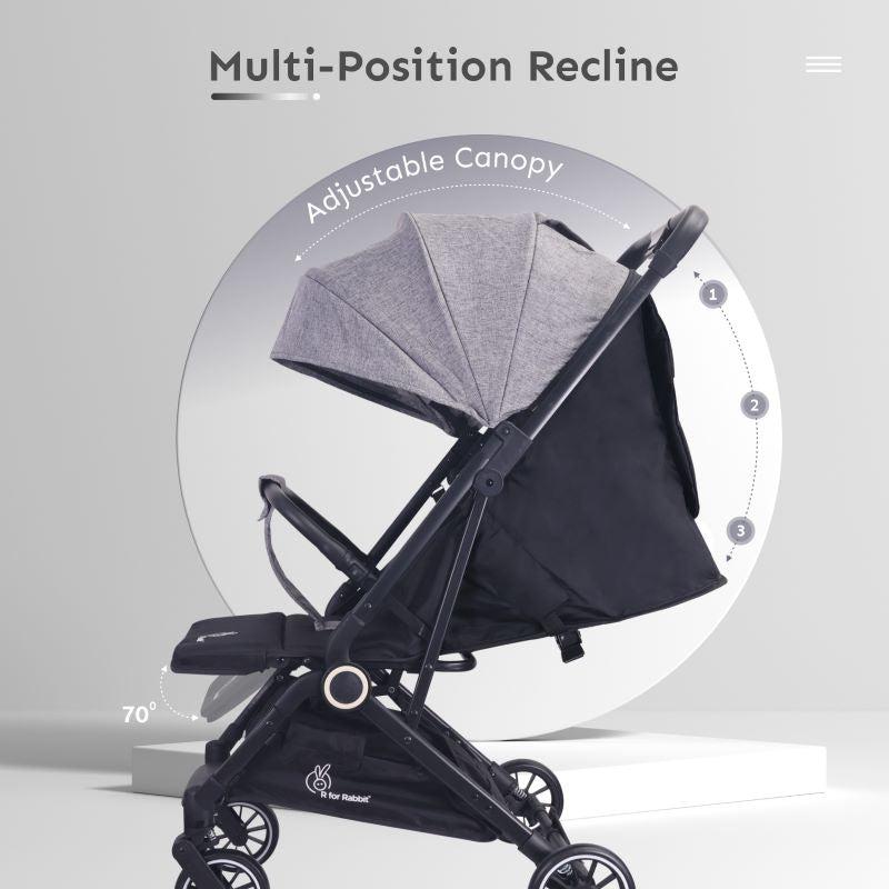 Pocket Air Stroller - One Hand Fold, Light Weight, Travel Friendly, Adjustable Canopy