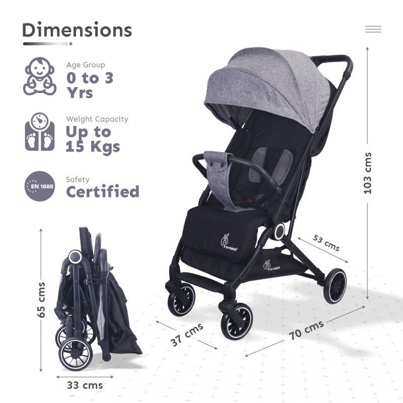 Pocket Air Stroller - One Hand Fold, Light Weight, Travel Friendly, Adjustable Canopy