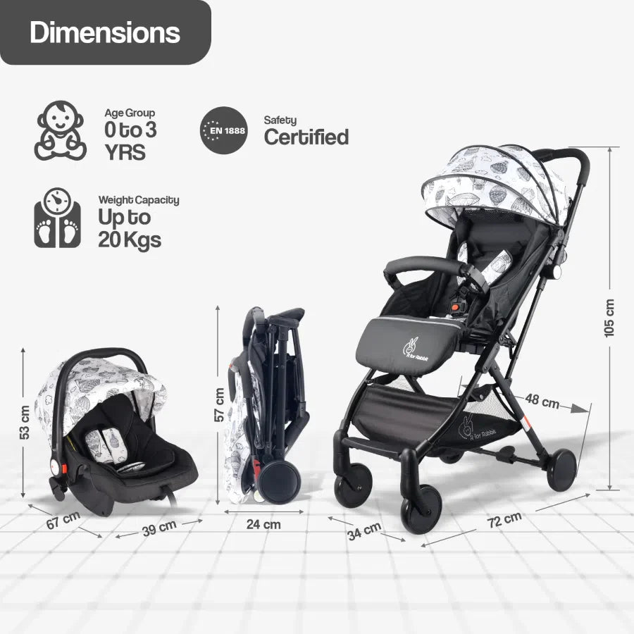 Pocket Lite Travel System Kids Stroller With Personalized Name Plate
