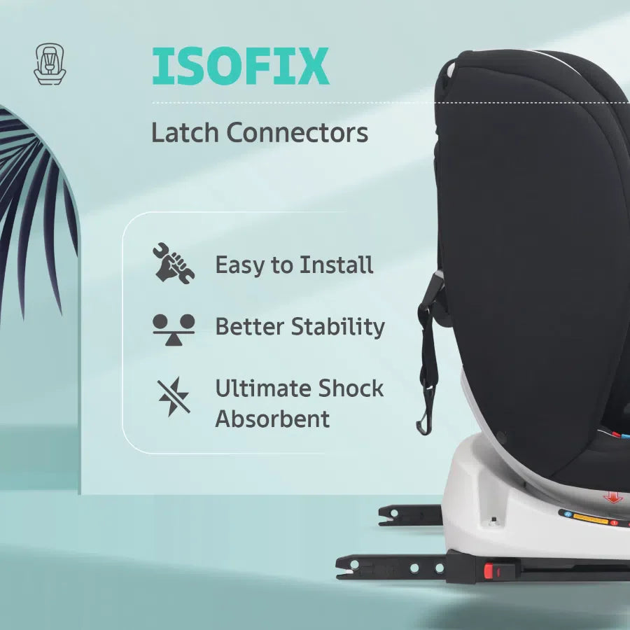 R for Rabbit Jack N Jill Grand ISOFIX Car Seat for kids 0-12 Years Safety Certified, 5-Point Safety Harness, Removable Seat Cover, Adjustable Head Rest