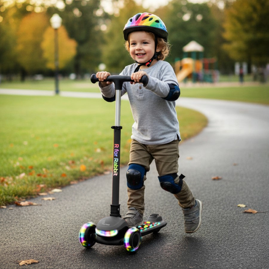 R for Rabbit Road Runner Jazz Scooter for Kids With ABEC7 Bearings, LED PU Wheels & Foldable Frame