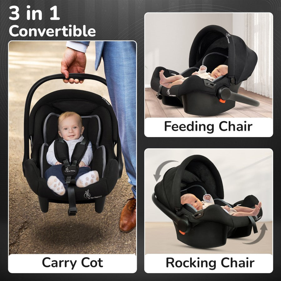 R for Rabbit Picaboo Sportz – 3-in-1 Convertible Carry Cot, Rocker & Feeding Chair