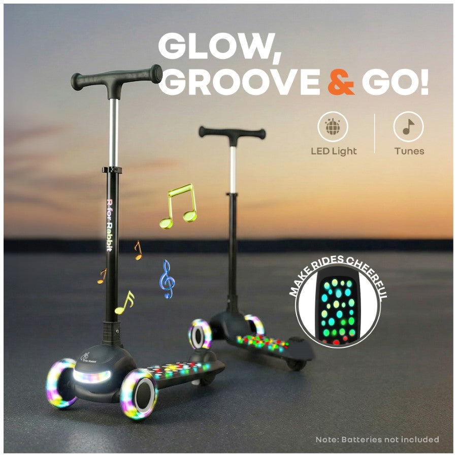 R for Rabbit Road Runner Jazz Scooter for Kids With ABEC7 Bearings, LED PU Wheels & Foldable Frame