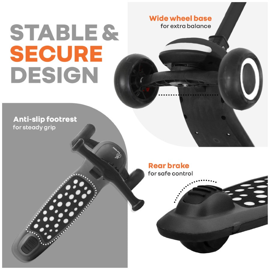 R for Rabbit Road Runner Jazz Scooter for Kids With ABEC7 Bearings, LED PU Wheels & Foldable Frame
