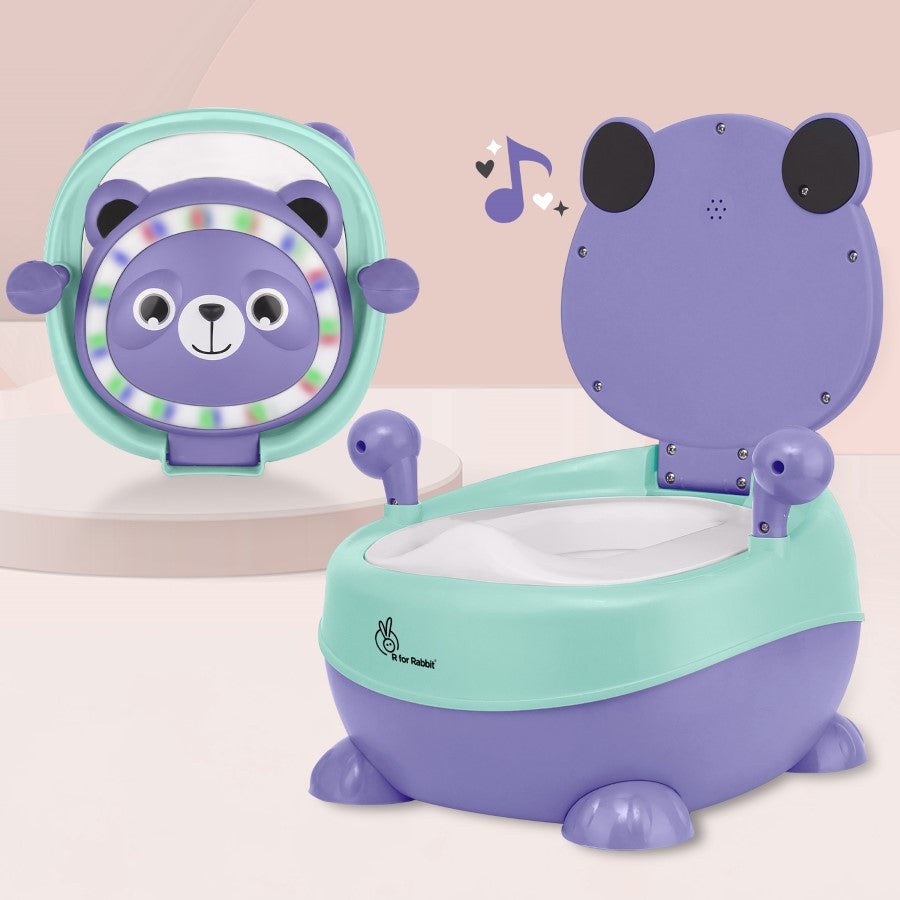 R for Rabbit Tiny Tots Panda Potty Training Seat for Baby With Backrest And Grip Handles