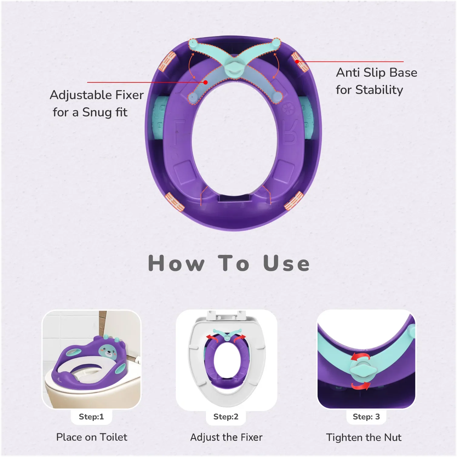 R for Rabbit Minimo Teddy Toilet Seats Happy and Comfy Potty Training Seat for Baby