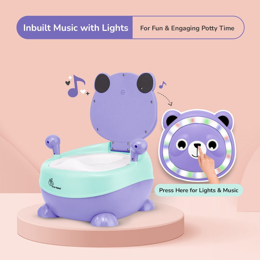 R for Rabbit Tiny Tots Panda Potty Training Seat for Baby With Backrest And Grip Handles
