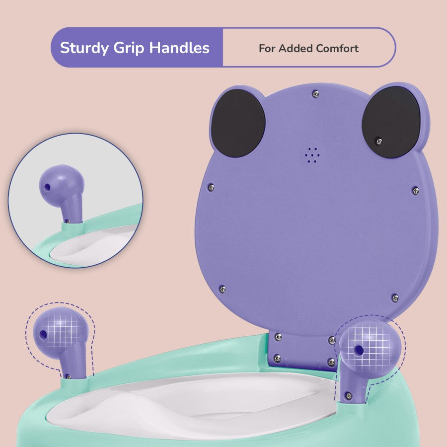 R for Rabbit Tiny Tots Panda Potty Training Seat for Baby With Backrest And Grip Handles