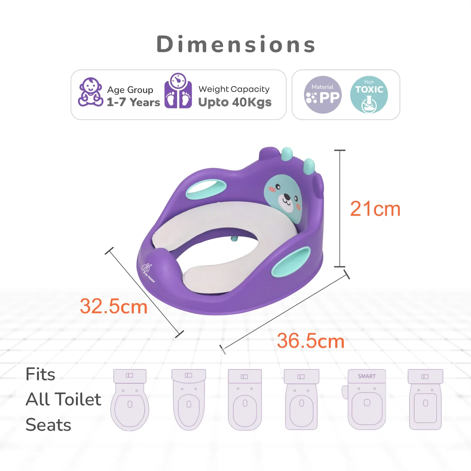 R for Rabbit Minimo Teddy Toilet Seats Happy and Comfy Potty Training Seat for Baby