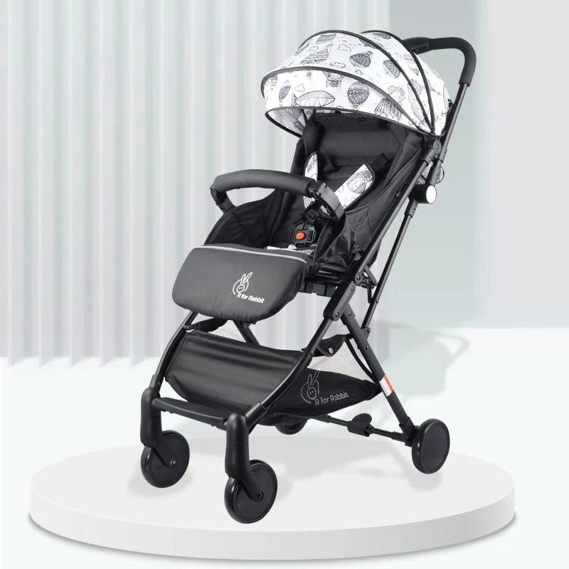 R for Rabbit Pocket Stroller Lite - One Hand Fold, Multi Recline, Light Weight, Travel Friendly, Adjustable Canopy, Steel Frame, Link Brake, 0-3 Years