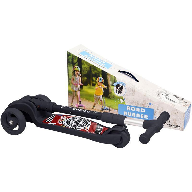 R for Rabbit Road Runner Scooter For Kids - PU LED Wheels, 4 Level Height Adjustment, Anti Slip Deck, Safety Certified, 3-Wheel scooter, Easy use, 3-7years