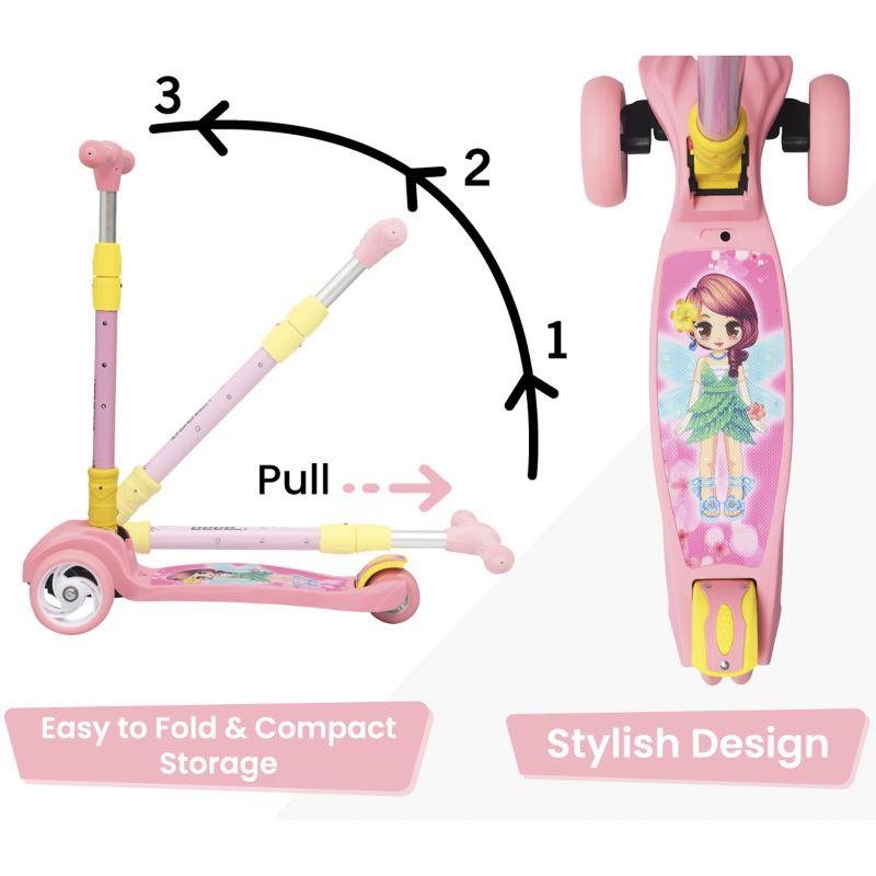 R for Rabbit Road Runner Scooter For Kids - PU LED Wheels, 4 Level Height Adjustment, Anti Slip Deck, Safety Certified, 3-Wheel scooter, Easy use, 3-7years
