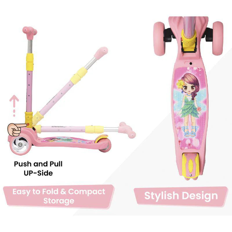 R for Rabbit Road Runner Scooter For Kids - PU LED Wheels, 4 Level Height Adjustment, Anti Slip Deck, Safety Certified, 3-Wheel scooter, Easy use, 3-7years