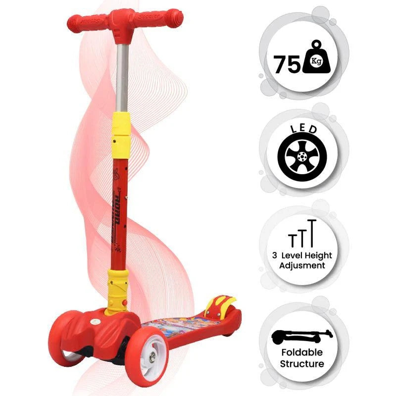 R for Rabbit Road Runner Scooter For Kids - PU LED Wheels, 4 Level Height Adjustment, Anti Slip Deck, Safety Certified, 3-Wheel scooter, Easy use, 3-7years