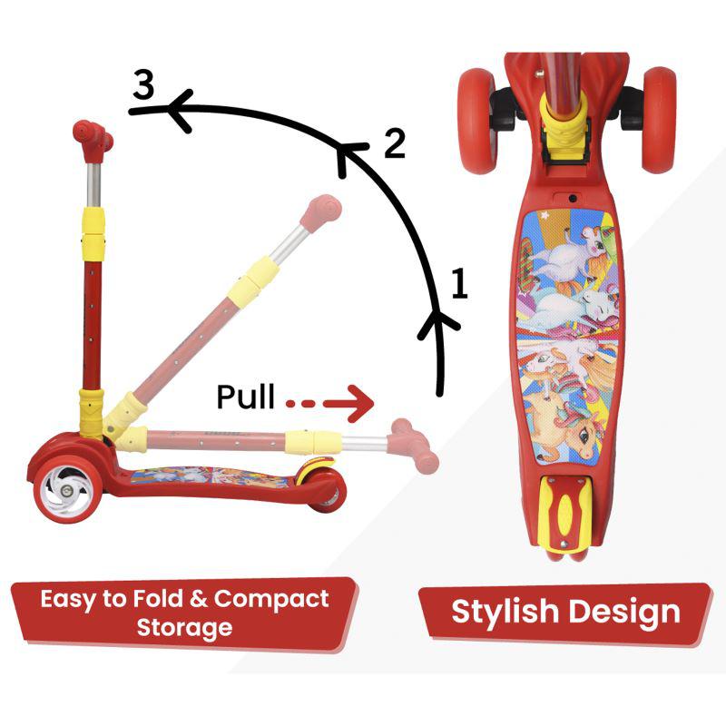 R for Rabbit Road Runner Scooter For Kids - PU LED Wheels, 4 Level Height Adjustment, Anti Slip Deck, Safety Certified, 3-Wheel scooter, Easy use, 3-7years