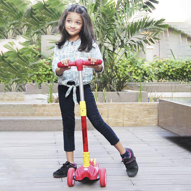 R for Rabbit Road Runner Scooter For Kids - PU LED Wheels, 4 Level Height Adjustment, Anti Slip Deck, Safety Certified, 3-Wheel scooter, Easy use, 3-7years