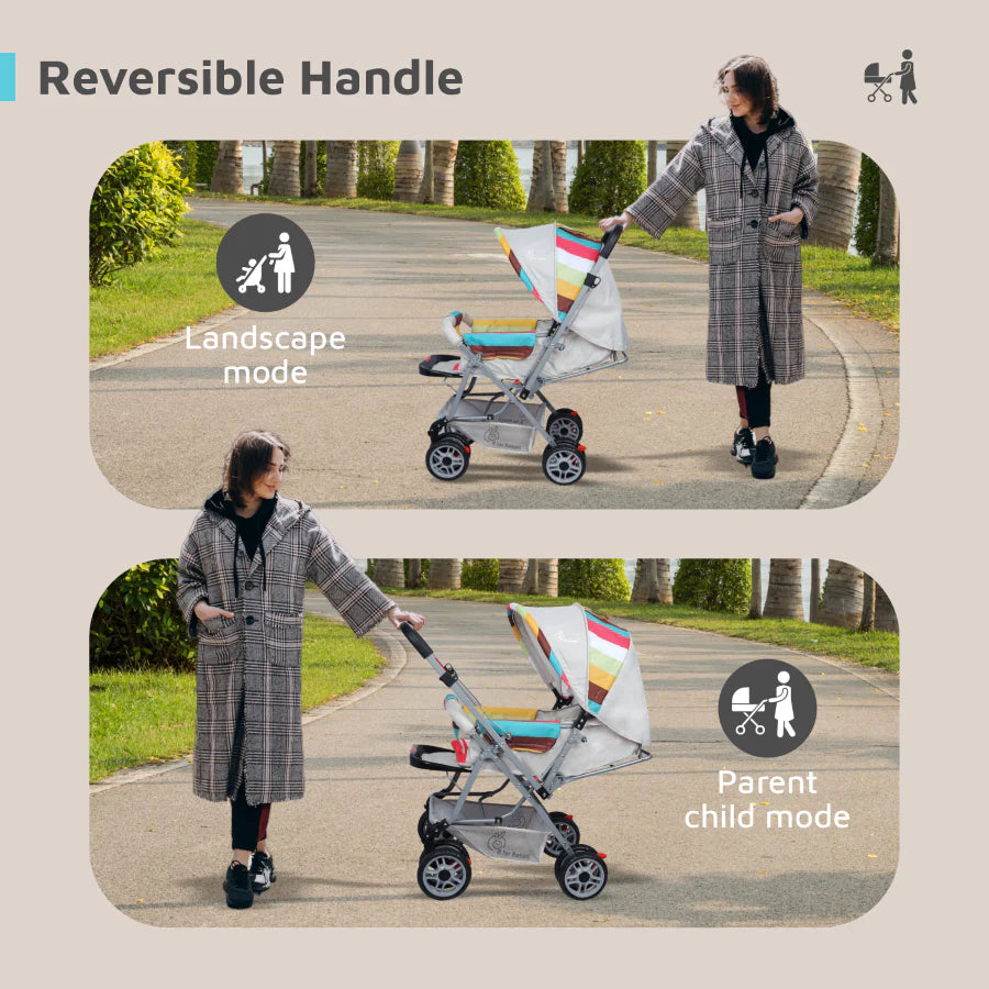 R for Rabbit Lollipop Lite Stroller - Travel Friendly, Easy To Fold, Reversible Handle, Wheel Lock, Adjustable Leg Rest