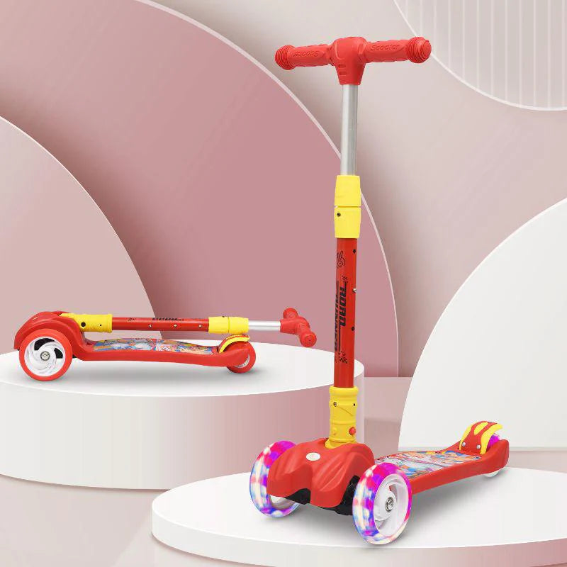 R for Rabbit Road Runner Scooter For Kids - PU LED Wheels, 4 Level Height Adjustment, Anti Slip Deck, Safety Certified, 3-Wheel scooter, Easy use, 3-7years