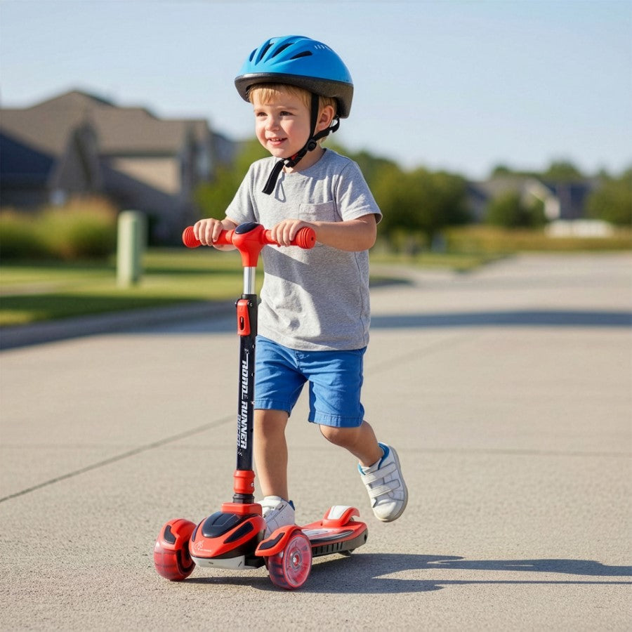 R for Rabbit Road Runner Racer Scooter - PU LED Wheels, 4 Level Height Adjustment, Anti Slip Deck