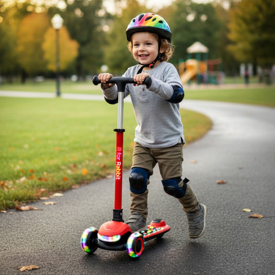 R for Rabbit Road Runner Jazz Scooter for Kids With ABEC7 Bearings, LED PU Wheels & Foldable Frame