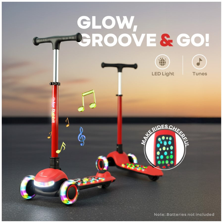 R for Rabbit Road Runner Jazz Scooter for Kids With ABEC7 Bearings, LED PU Wheels & Foldable Frame