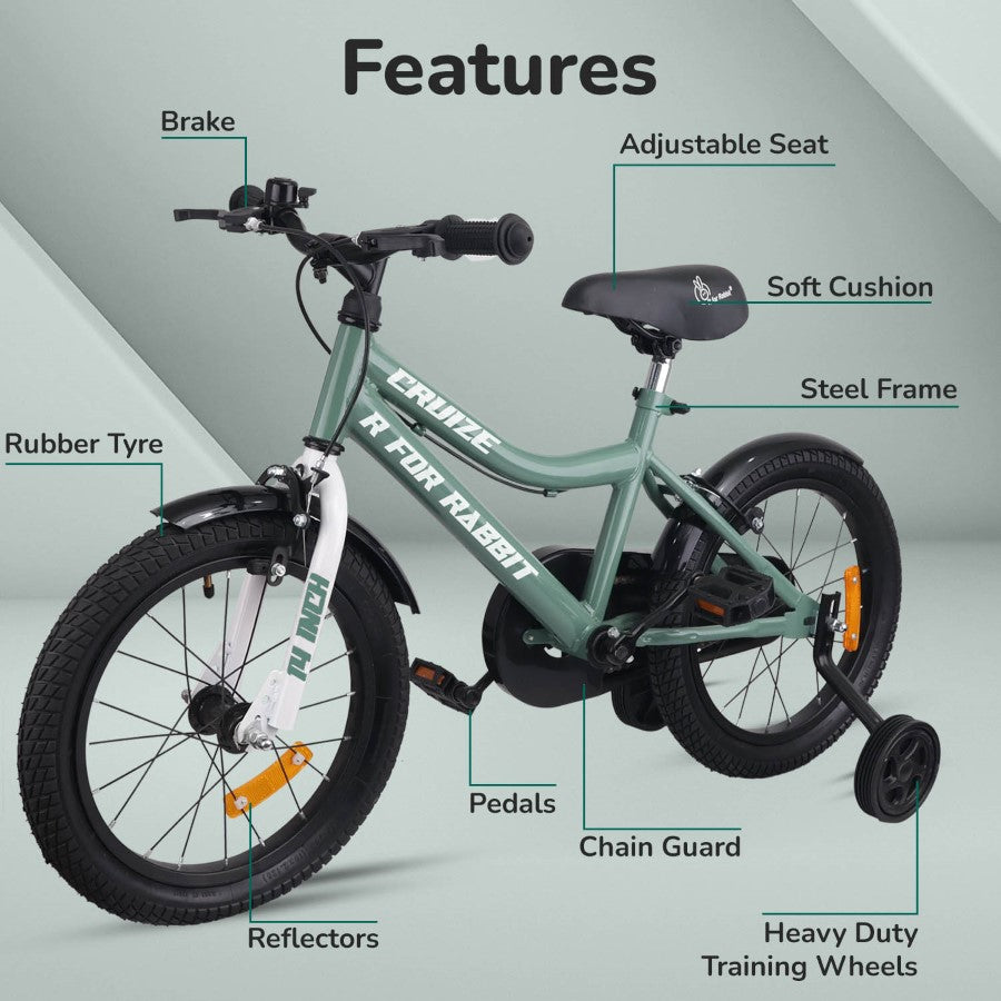 R for Rabbit Cruize Bicycle For Kids 14 Inch With 90% Plug N Play Installation