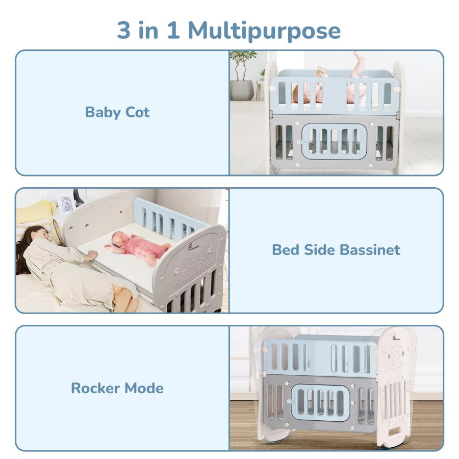 R for Rabbit Dream N Play Plus Baby Cot 3-in-1 Multipurpose and Plug N Play Installation