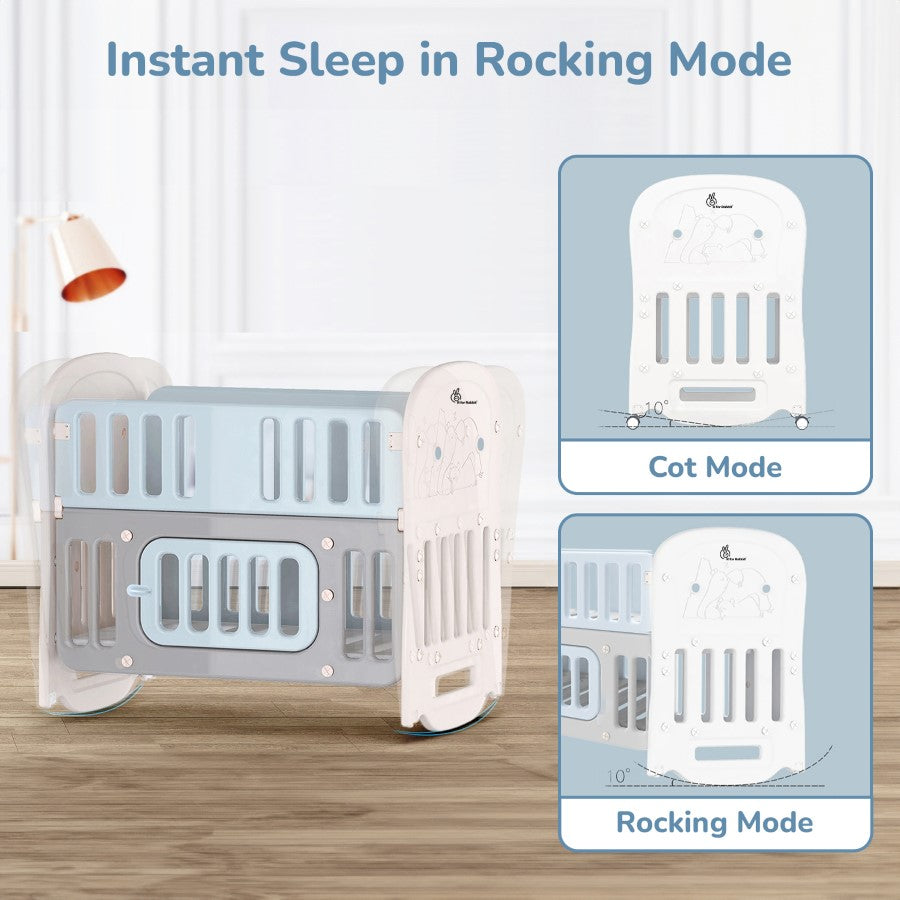 R for Rabbit Dream N Play Plus Baby Cot 3-in-1 Multipurpose and Plug N Play Installation