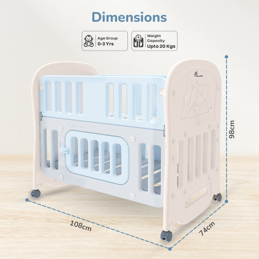 R for Rabbit Dream N Play Plus Baby Cot 3-in-1 Multipurpose and Plug N Play Installation