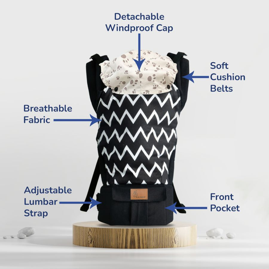 R for Rabbit Hug Me Ergo 2-in-1 Baby Carrier with Ergonomic Support