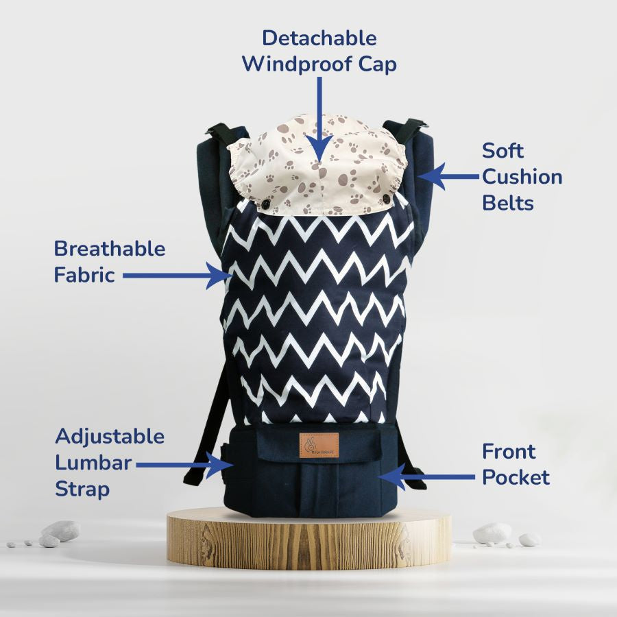 R for Rabbit Hug Me Ergo 2-in-1 Baby Carrier with Ergonomic Support