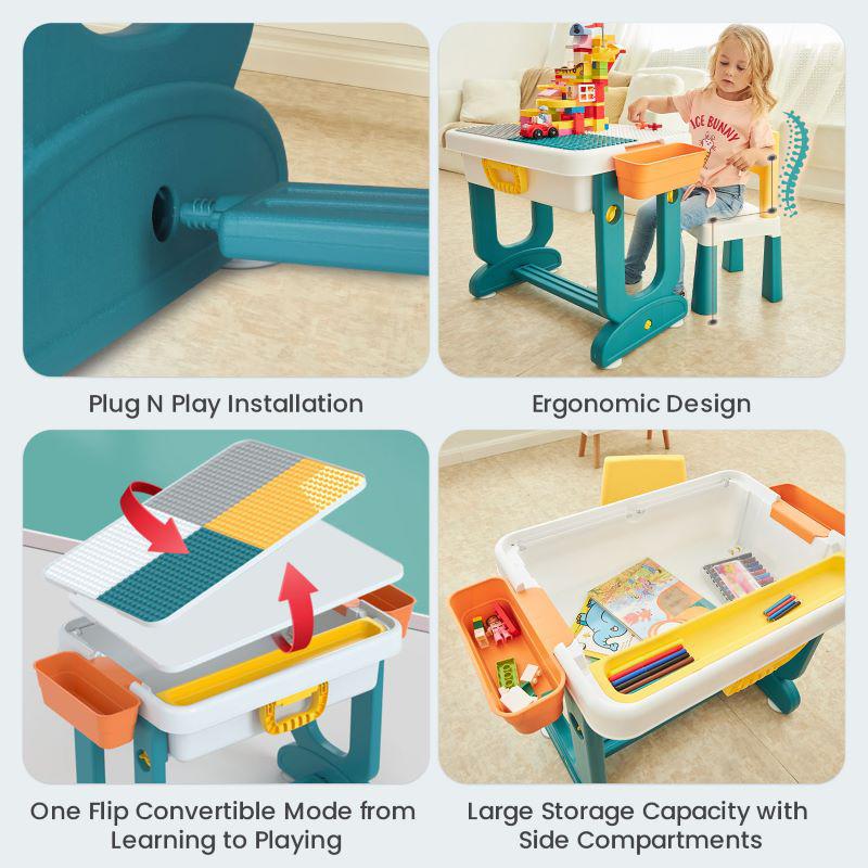 R for Rabbit Little Genius Learner Kids Study Table Set with Chair