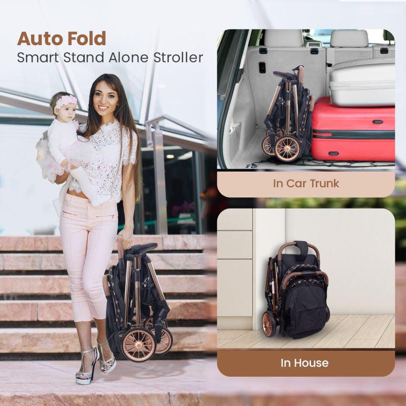 Street Smart Auto Fold Stroller for Kids With Personalized Name Plate