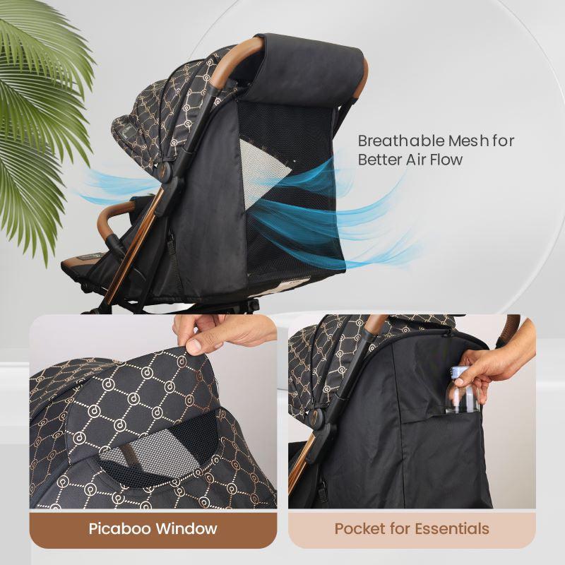 Street Smart Auto Fold Stroller for Kids With Personalized Name Plate