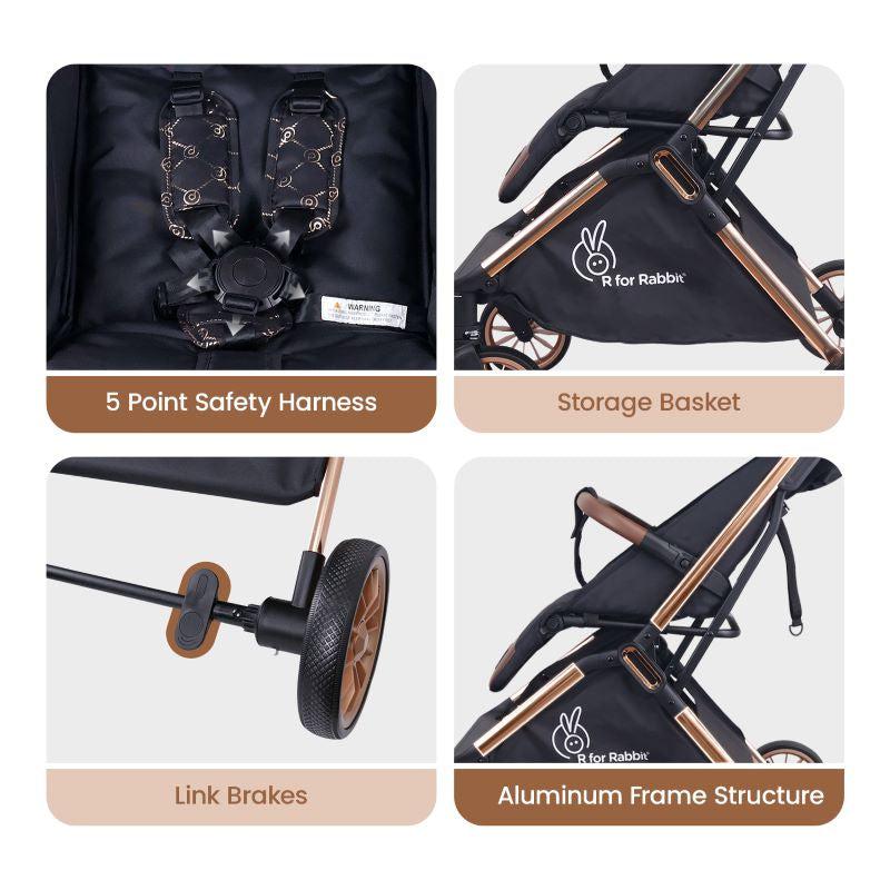 Street Smart Auto Fold Stroller for Kids With Personalized Name Plate