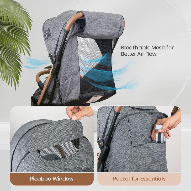 Street Smart Auto Fold Stroller for Kids With Personalized Name Plate