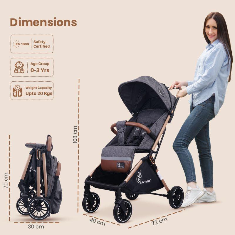 Street Smart Auto Fold Stroller for Kids With Personalized Name Plate