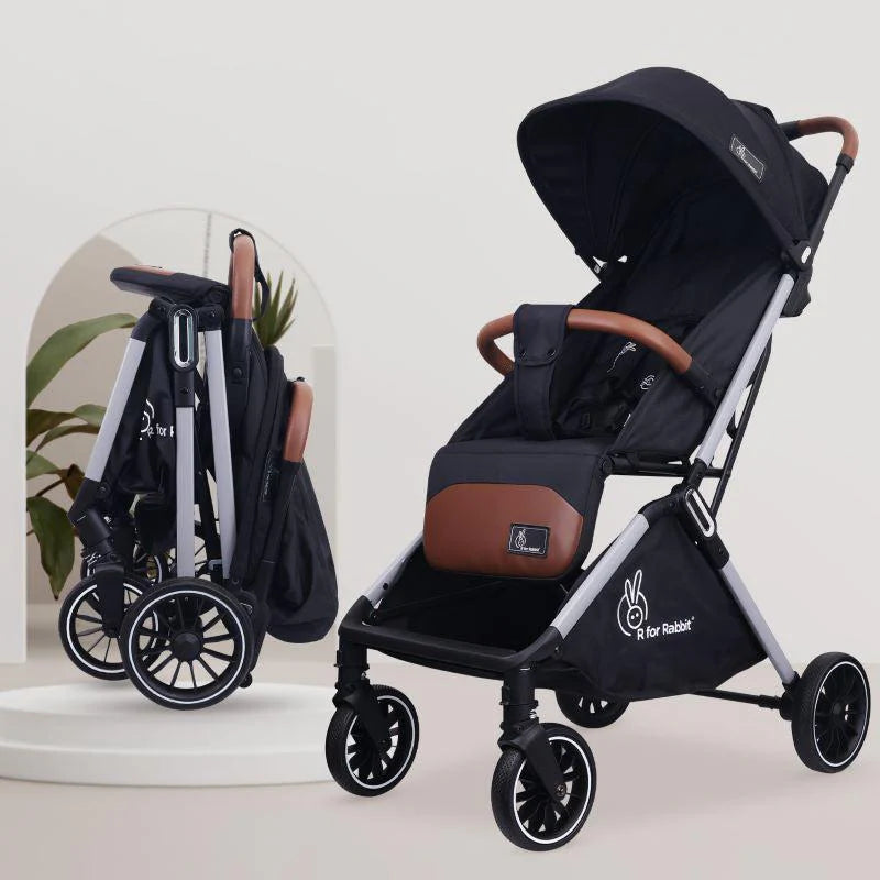 R for Rabbit Street Smart Auto Fold Stroller for Kids, Safety Certified, Travel Friendly, Breathable Mesh, 360-degree rotation, 0-3 Yrs
