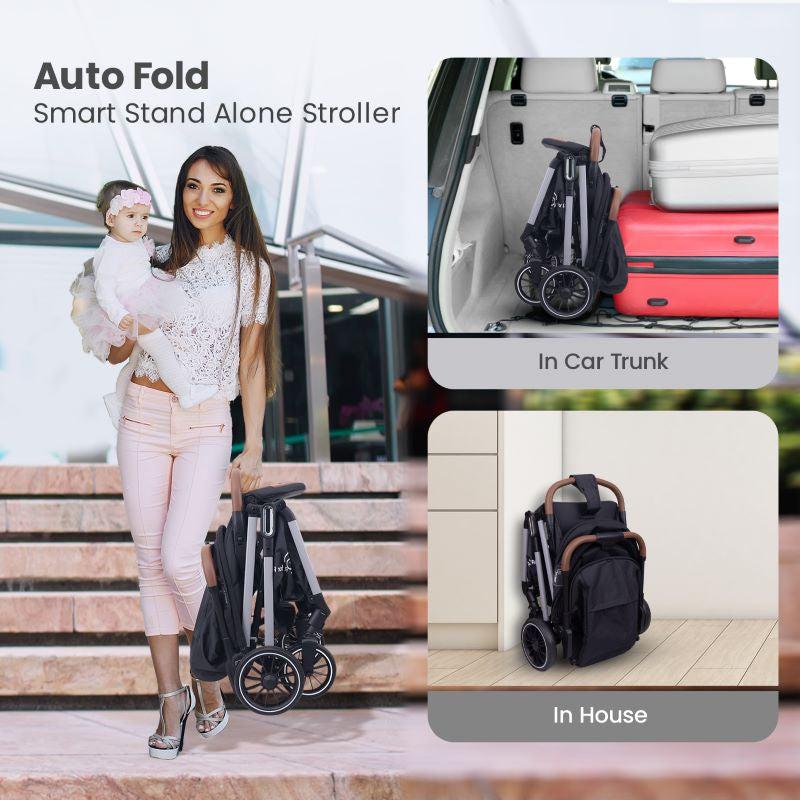 Street Smart Auto Fold Stroller for Kids With Personalized Name Plate